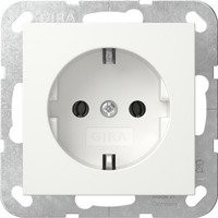 Gira Schutzkontaktsteckdose Typ F in Weiß, 16 Ampere, 250 Volt, ohne Befestigungskrallen - Bild 1