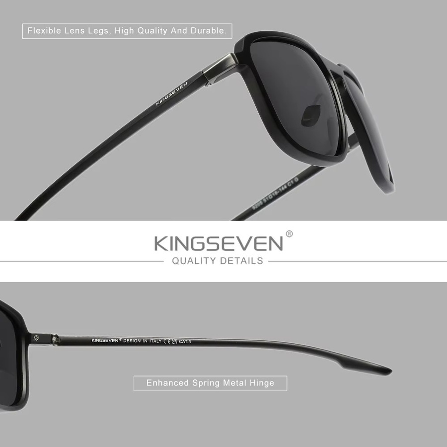 KINGSEVEN Sonnenbrille, Vollrand, Square, black, unisex, polarisiert - Bild 2