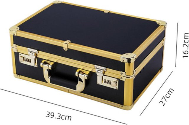 GoolRC Aufbewahrungsbox für Friseur- und Make-up-Werkzeuge, Gold, mit Zahlenschloss - Bild 1
