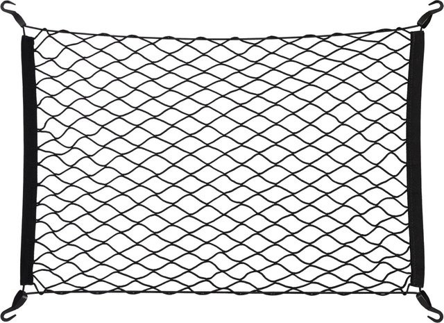 Relaxdays Kofferraumnetz aus Nylon und Kunststoff in Schwarz, elastisch und dehnbar mit 4 Haken, B/H: 80 x 62 cm - Bild 1