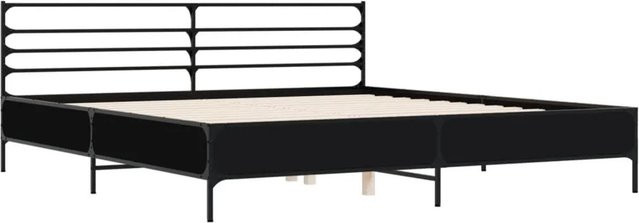 vidaXL Bettgestell Schwarz aus Holzwerkstoff und Metall B/T/H: 180 x 200 x 183 cm - Bild 1