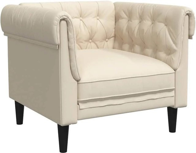 vidaXL Sessel Chesterfield in Beige aus Leinen mit Armlehnen - Bild 1