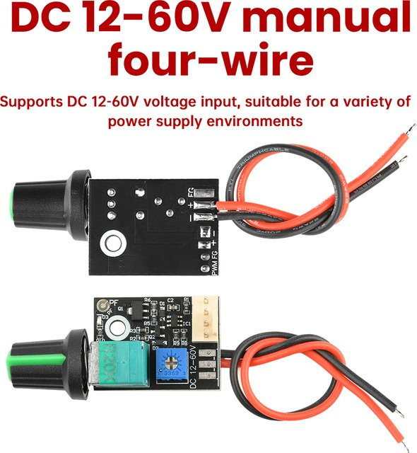 Aideepen 5A PWM DC-Geschwindigkeitsregler mit LED-Dimmerschalter für gebürstete Motoren und 3A 4-Draht-PWM-Lüfter zur Steuerung von Gehäuse- und Server-Lüftern - Bild 1