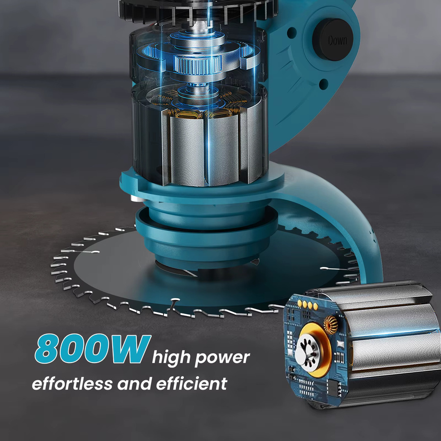 X-COTEC Akku-Rasentrimmer Blau mit 21V, 2 x 1,5A Akkus und Ladegerät, Teleskopstiel und drehbarer Motorkopf zum Mähen von Rasen und Entfernen von Unkraut, 0,9kg - Bild 4