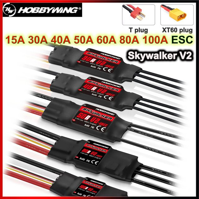 HOBBYWING Skywalker V2 ESC Speed Controller, UBEC, T/XT60 - Bild 1