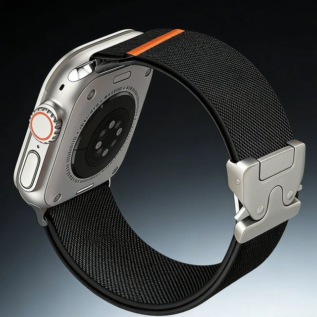 Crested Uhrenarmband Nylon, Schwarz, Unisex - Bild 1