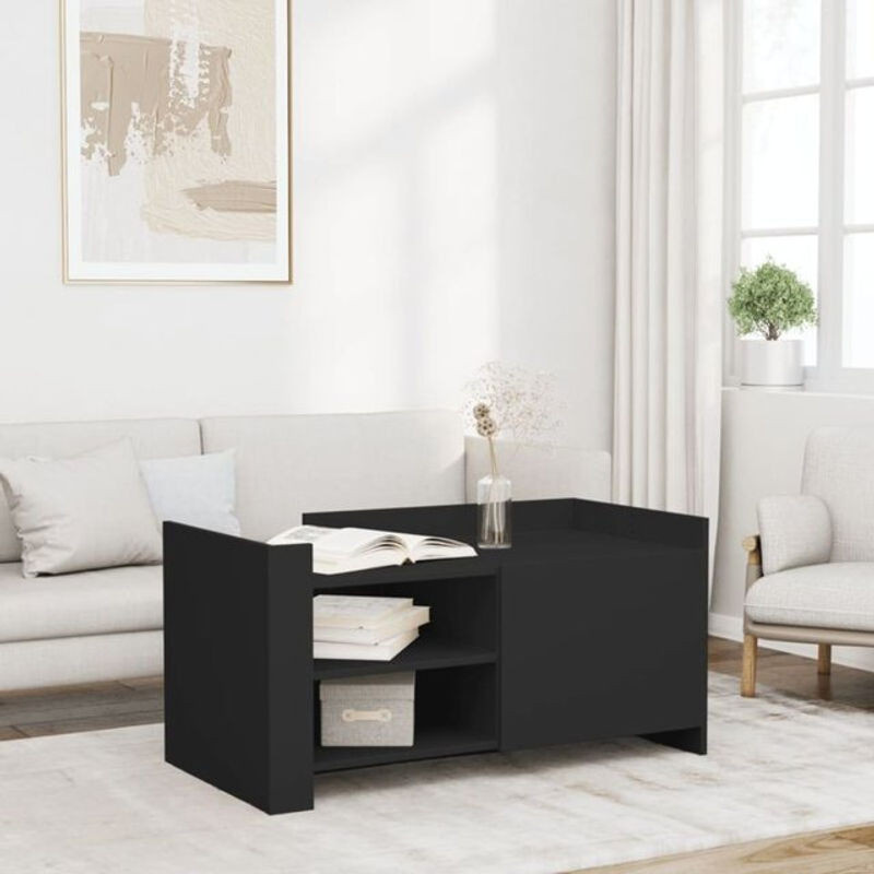 Vidaxl Couchtisch aus Holzwerkstoff in Schwarz, rechteckig und minimalistisch, B/T/H: 100 x 50 x 50 cm - Bild 1
