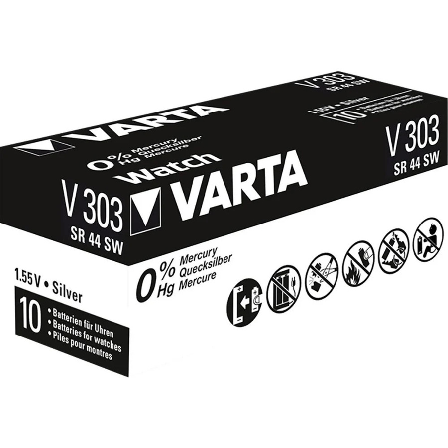 VARTA Silberoxid-Knopfzelle 303 Batterie in Silber und Schwarz - Bild 1