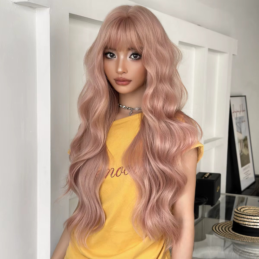 7JHH WIGS Perücke, Lange Wasserwellen, Orange-Rosa, Damen - Bild 2