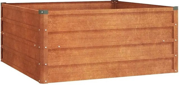 DELUKE Hochbeet ISAK aus Cortenstahl in Braun-antik, B/T/H: 100 x 100 x 45 cm