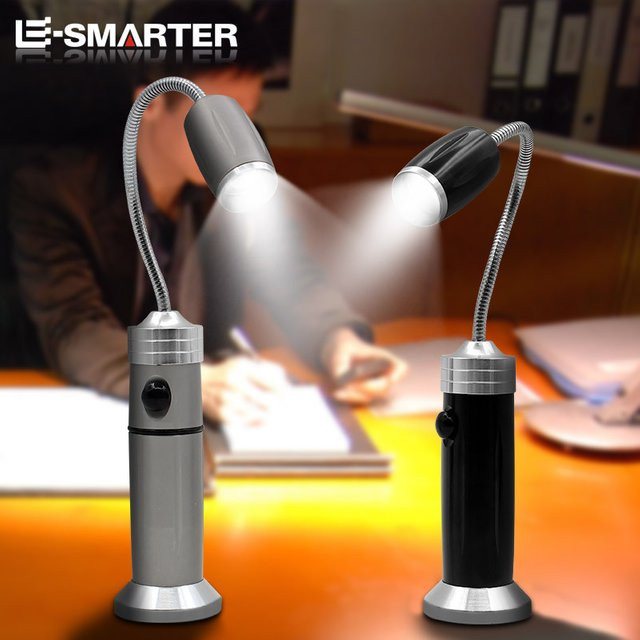 ESMARTER LED-Taschenlampe in Schwarz mit magnetischem Sockel, zoombar und verstellbar für Camping und Außenbereich - Bild 1
