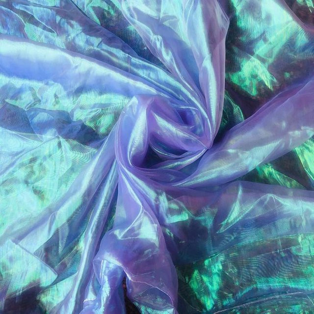 In Vogue Organza Tüll Stoff in Violett und Bunt für Näharbeiten - Bild 1
