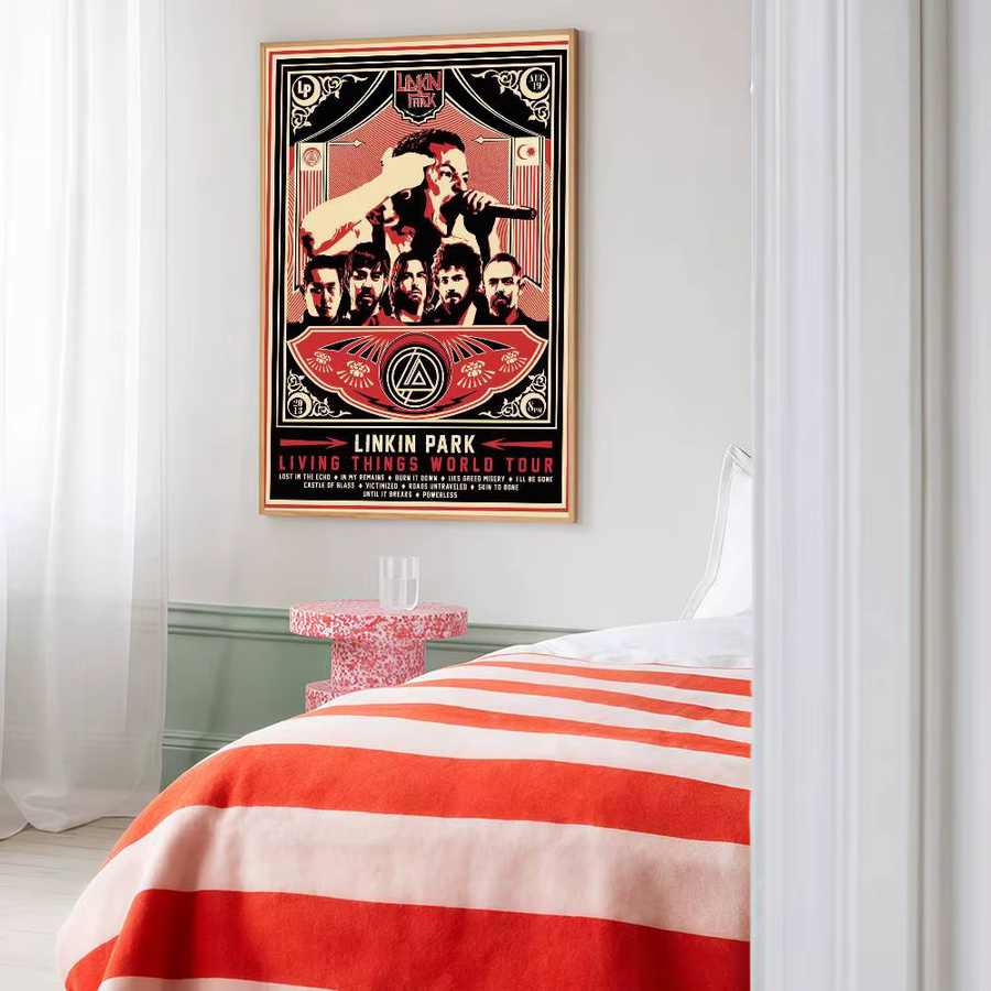 L-Linkin P-Park Heavy Metal Rock Band Vintage-Poster als nordische Wanddekoration, Mehrfarbig, B/H: 15 x 15 cm - Bild 4