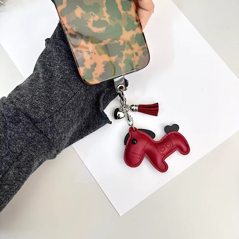 Yogodlns Schlüsselanhänger, PU-Leder, Metallkette, Quasten - Bild 2