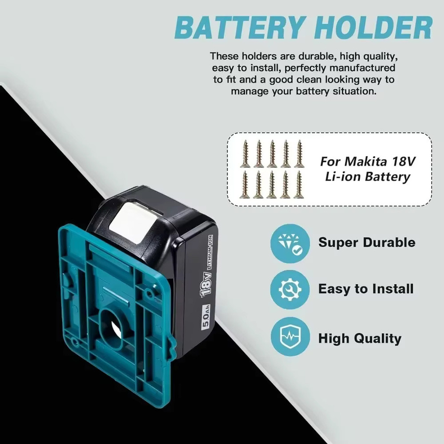 Makita Batterie Halter Wandhalterung für 18V Li-Ion Akkus BL1860 BL1850 BL1840 BL1830 in 1/5er Set - Bild 2