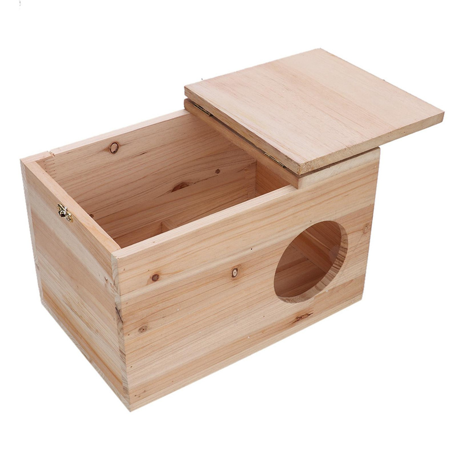 mfySpace Nistkasten aus unbehandeltem Holz für Chinchillas und Eichhörnchen, Braun, B/T/H: 30 x 20 x 20 cm - Bild 2