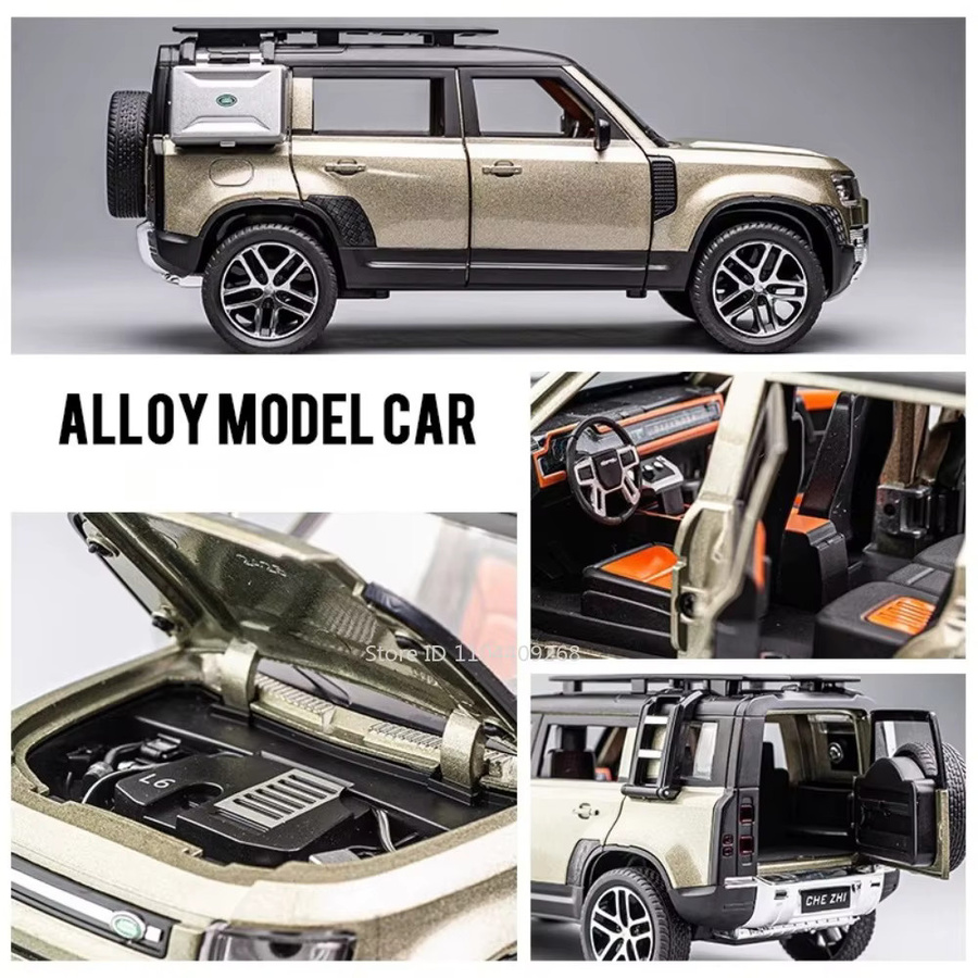 RMZ city Land Rover Defender Range Rover Modellauto, Maßstab 1:24, mit Licht und Sound, Metalldruckguss - Bild 2