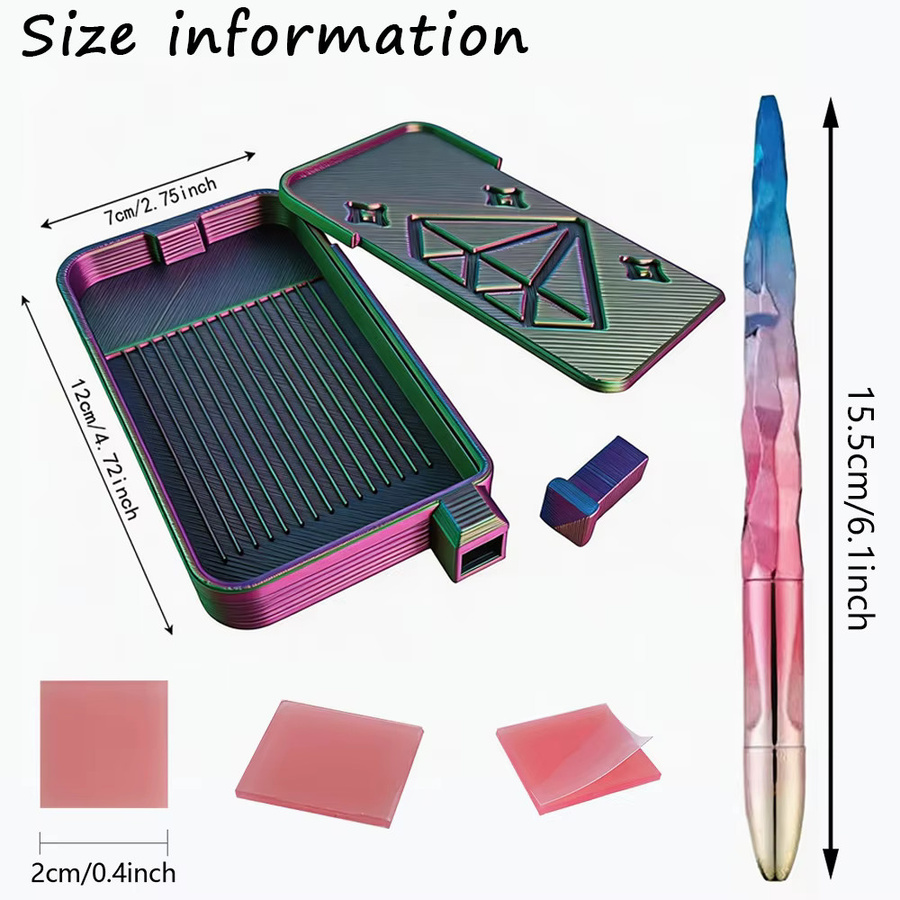 Diamantmalerei-Werkzeugset, Zubehör, Metall, Lila, Grün, Bunt / Mehrfarbig - Bild 2