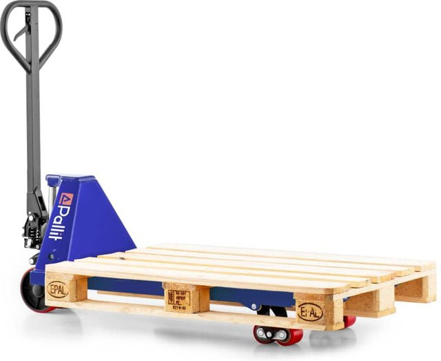 Pallit Handhubwagen FIVE aus Stahl in Blau für 2500 kg, Breite: 67,5 cm, Tiefe: 115 cm, Höhe: 52 cm - Bild 1
