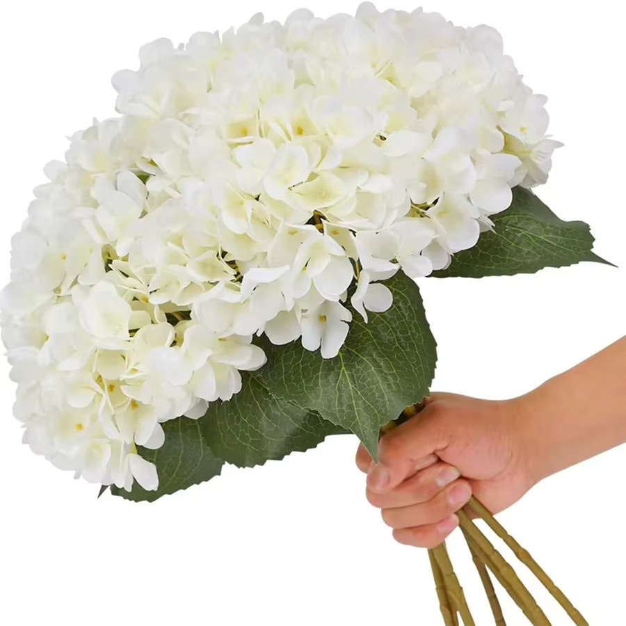 ZQCY Seidenhortensien als künstliche Blumen in Pink und Weiß für deine Hochzeitsdekoration oder als DIY-Blumenstrauß - Bild 2