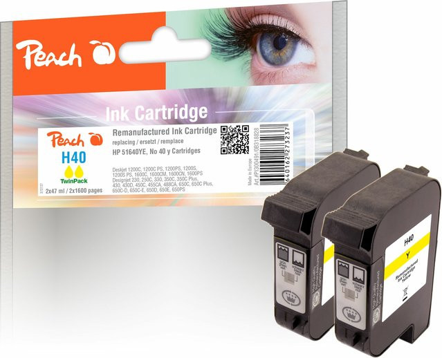 Peach Druckköpfe Gelb und Schwarz für HP Color Copier 210, HP Color Copier 210 LX und HP Copyjet, Ersatz für HP No. 40 Y 2 und 51640YE, wiederaufbereitet - Bild 1