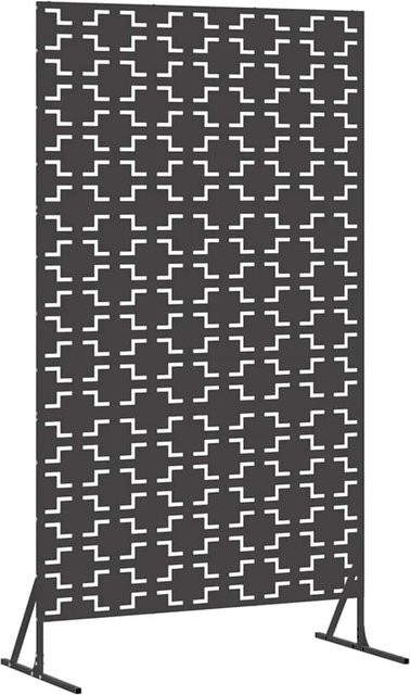 vidaXL Sichtschutz Paravent aus Stahl in Schwarz, B/T/H: 100 x 50 x 180 cm - Bild 1