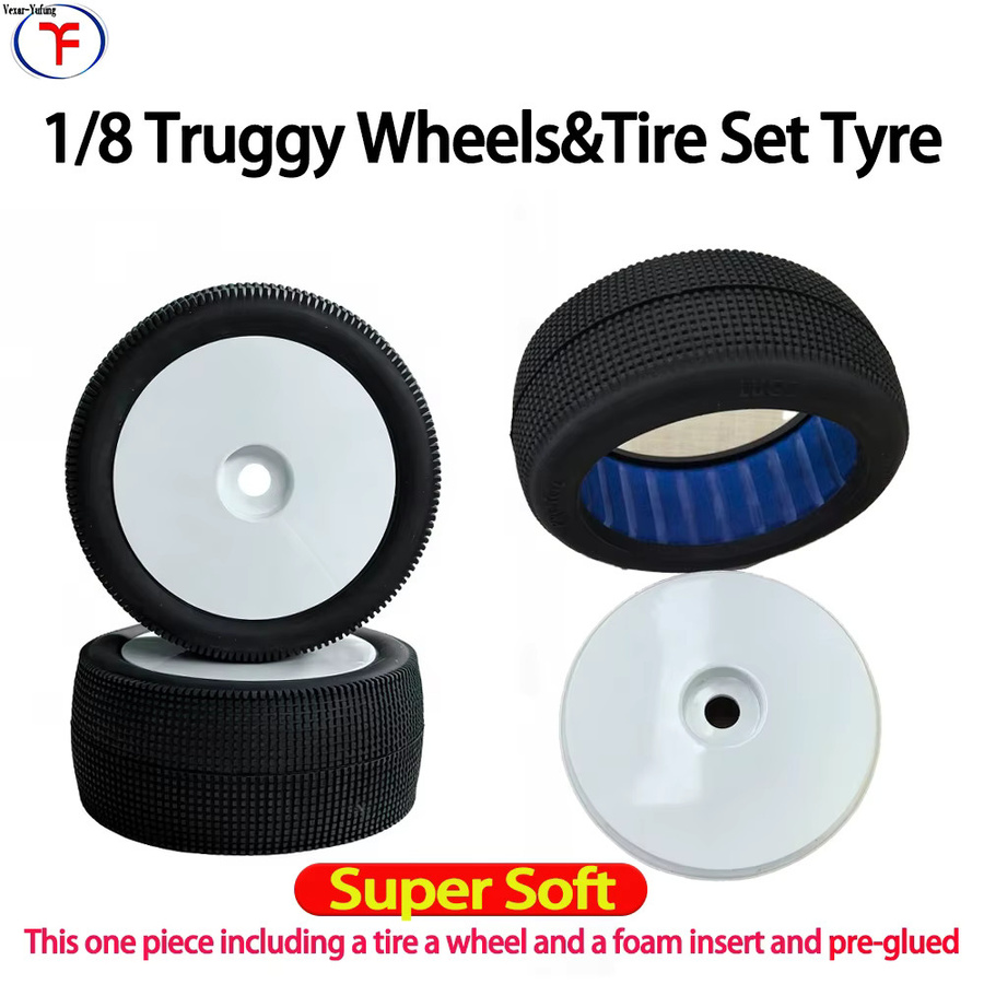 YuFung F802 RC Truggy Räder Reifen, Blau, 17mm Sechskant - Bild 2