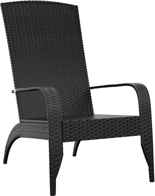 vidaXL Adirondack-Gartenstuhl aus Poly Rattan in Schwarz mit Metallrahmen - Bild 1
