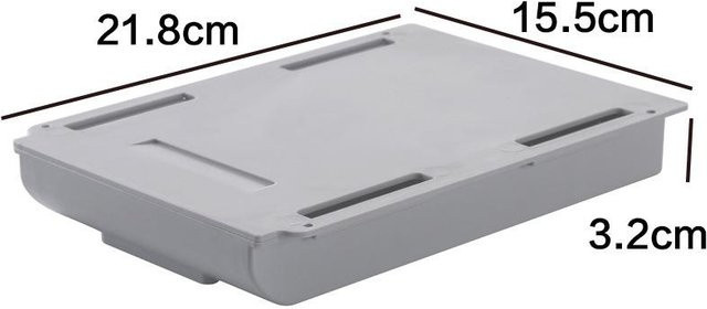 Selbstklebende Aufbewahrungsbox unter dem Schreibtisch als Organizer für Schreibwaren und Schulbedarf von Homelive04, Grau, Größe L - Bild 1