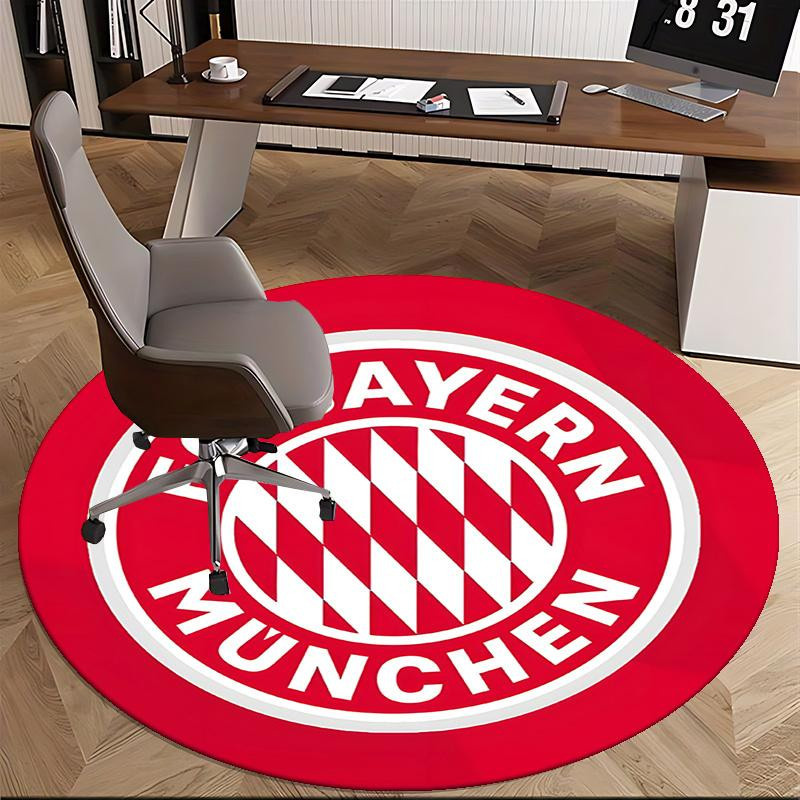 Runder Teppich FC Bayern München Fußball Trikot Design von Yun Heng Three, Farbe Rot, Durchmesser: 80 cm, Maschinenwaschbar und Rutschfest - Bild 2