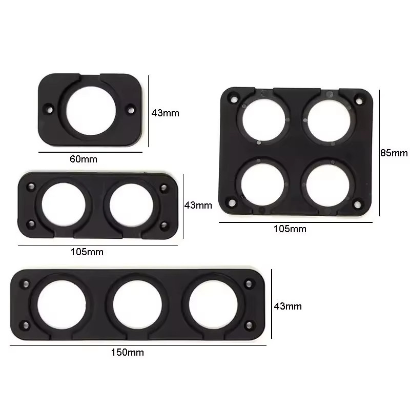 USB-Steckdosenpanel kebidumei in Schwarz mit 1 2 3 oder 4 Löchern zur Montage im Auto, Boot oder LKW - Bild 2