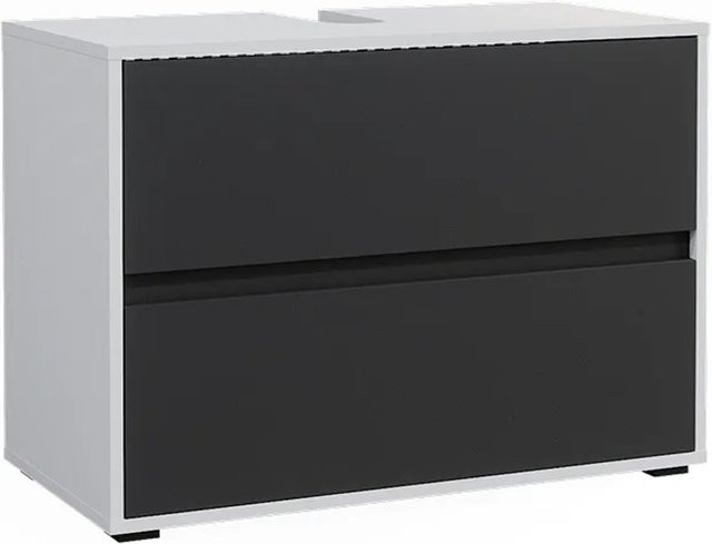 Vicco Waschtischunterschrank Maltin Badezimmer Weiß Anthrazit B: 80 cm, T: 58 cm - Bild 2
