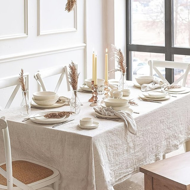 Tischdecke von Binchi Outdoor Equipment in Beige mit Plisseestruktur, B/T/H: 140 x 300 cm - Bild 1