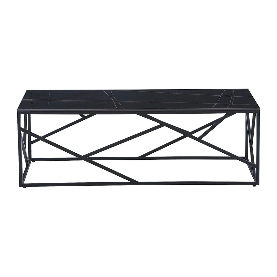Couchtisch Melrone von Vente-unique in Schwarz mit Keramikplatte und Metallgestell, B/T/H: 120 x 60 x 40,5 cm - Bild 2