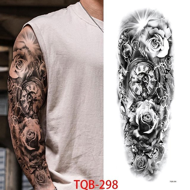 Temporäre Tattoo-Ärmel Flower Love, Unisex - Bild 1