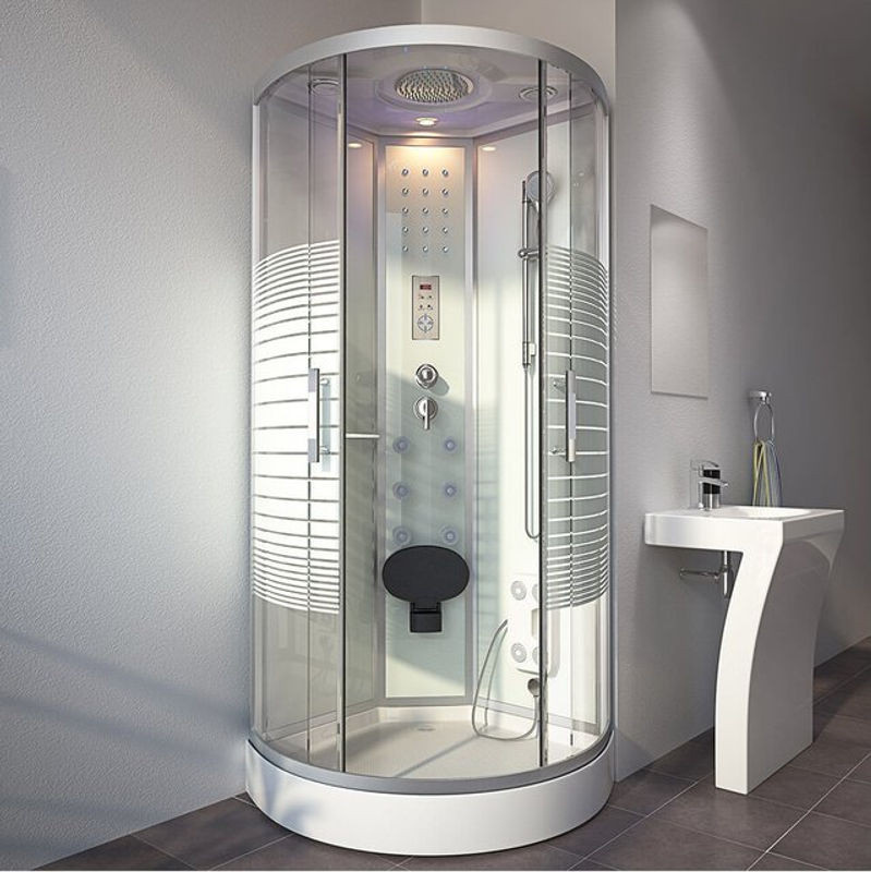 Home Deluxe Duschkabine White Pearl mit Wasserfall und Rückenmassage, Weiß, B/T: 100 x 100 cm, Höhe: 220 cm - Bild 1