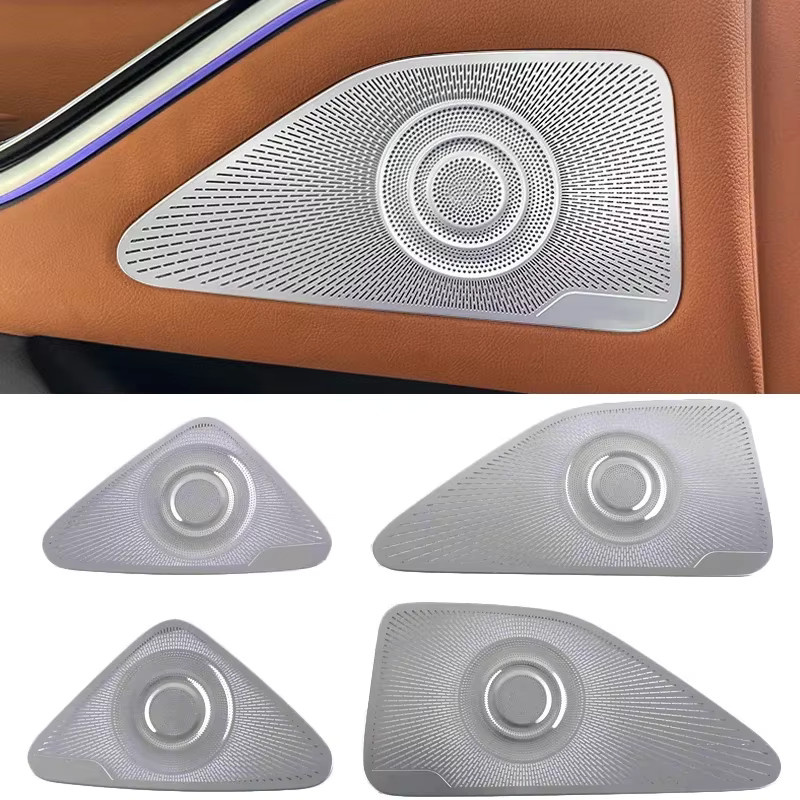 FTMTACC Edelstahl Lautsprecher Verkleidung Aufkleber für Mercedes Benz Klasse W223 in Silber - Bild 5