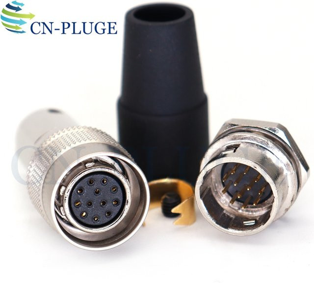 SZYingXian Industriekamerastecker Set HR10A-10P-12S und HR10A-10R-12P mit 12-poligem Stecker und Buchse in Silber - Bild 1