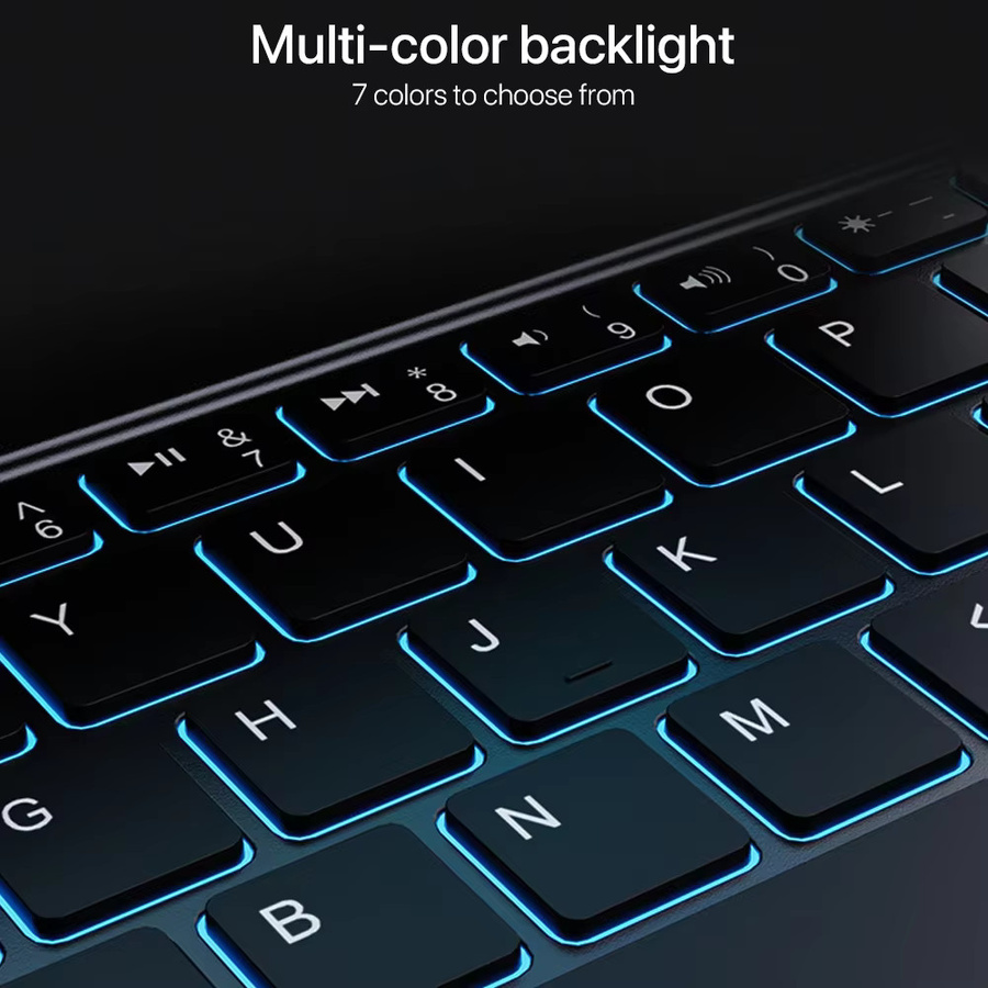 EMTRA Bluetooth Magic Keyboard mit Touch-Control und Beleuchtung für iPad Air und iPad Pro, Spanisches Layout (QWERTY ES), in Schwarz oder Weiß - Bild 2