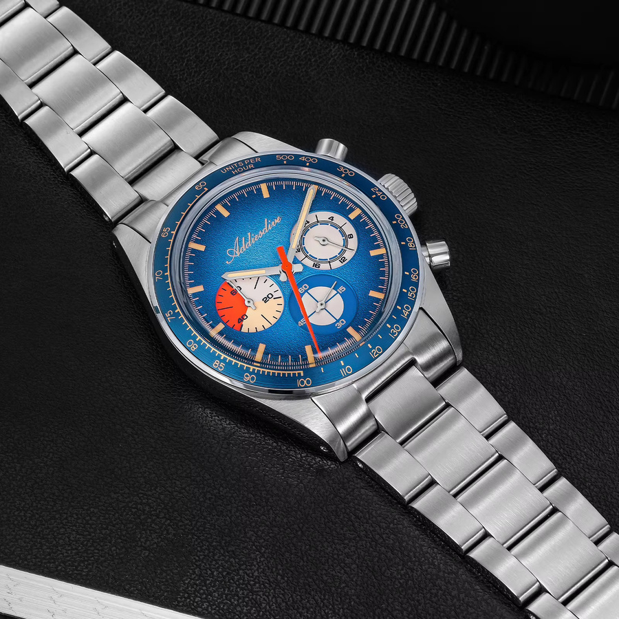 ADDIESDIVE Chronograph, Quarz, Edelstahl, Schwarz, Herren - Bild 3
