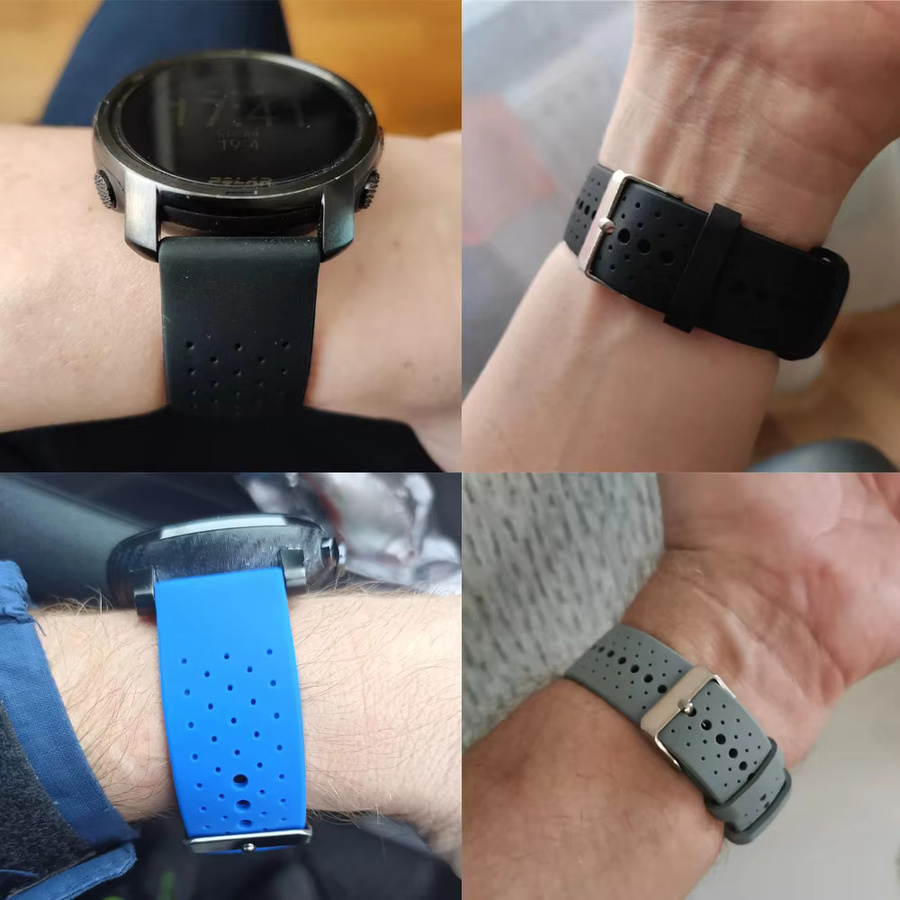 POLAR Uhrenarmband Silikon, Schwarz, Unisex, 20 mm, 22 mm - Bild 2