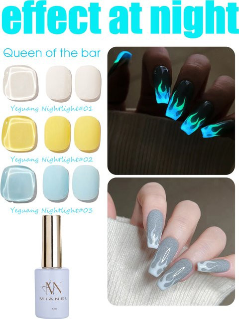 MIANEL Nagellack, Yeguang Nightlight Blue # 3, 12 ml, Glänzend - Bild 1