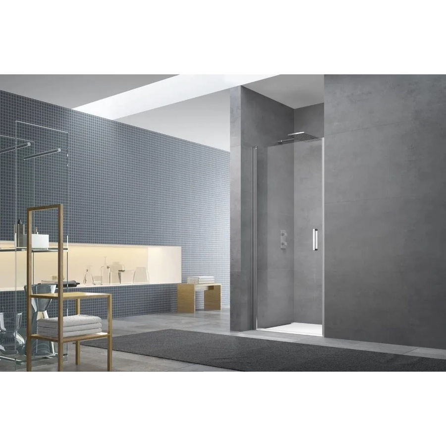 Swiss Aqua Technologies Walk-In Duschtür Nischentür aus Glas mit Easy-Clean-Beschriftung, Farbe: Transparent, Breite: 90 cm, Höhe: 196 cm - Bild 2