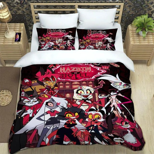 Bettwäsche-Set Helluva Boss Anime Design mit Bettbezug und Kissenbezug, Mehrfarbig, Breite: 135 cm, Länge: 200 cm - Bild 1