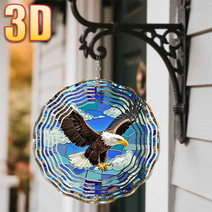 CIFBUY Adler 3D Hängedekoration in Hellgrau mit 360 Grad drehbarem Haken, Windspiel für dein Zimmer, Höhe: 25,5 cm - Bild 3