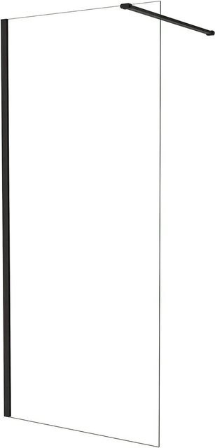 AICA Walk In Duschwand Schwarz mit ESG Glas und Nano-Beschichtung B: 90 cm, H: 195 cm - Bild 1