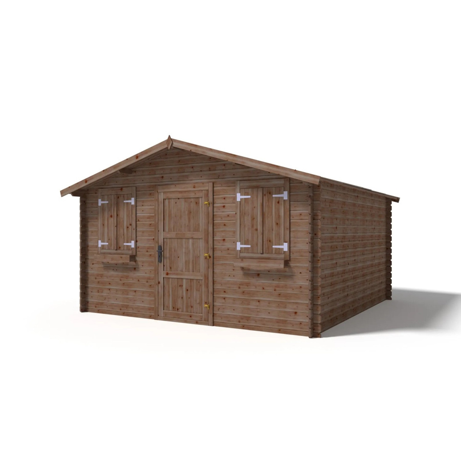 Altanka Gartenhaus Gerätehaus DOM144, Braun, 16 m2, B x T: 4 x 4 m, 28 mm Wandstärke, imprägniert - Bild 2