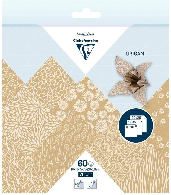 Clairefontaine Faltpapier-Sortiment Kraftpapier Floral in Beige und Multicolour - Bild 1
