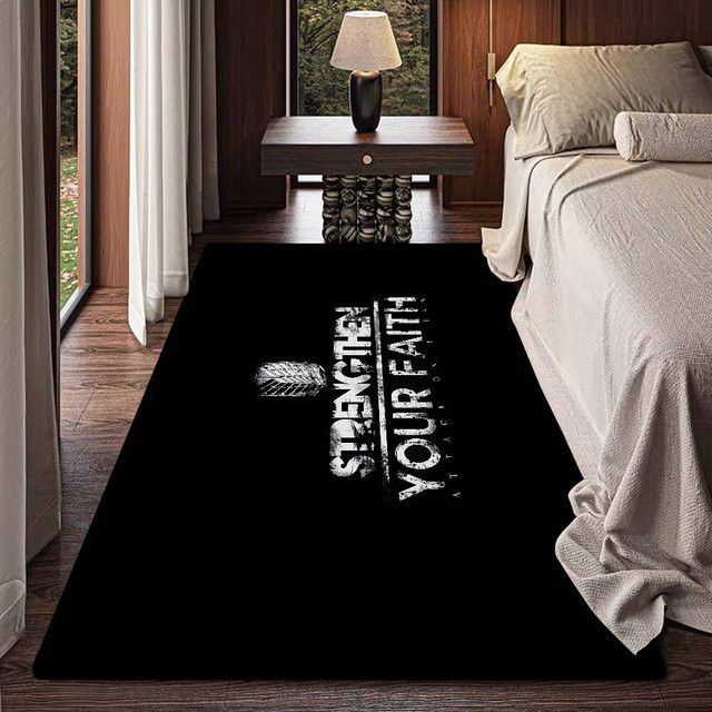 Potdemiel Anime Bodenteppich A-Angriff auf Titan in Schwarz im nordischen Stil für Schlafzimmer, Badezimmer oder Hotel - Bild 1