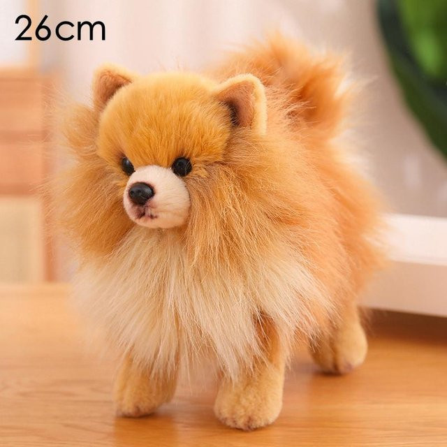 Yiran Health & Beauty Hunde Plüschtiere, Corgi Bulldogge Zwergspitz, Kuscheltier, Braun - Bild 1